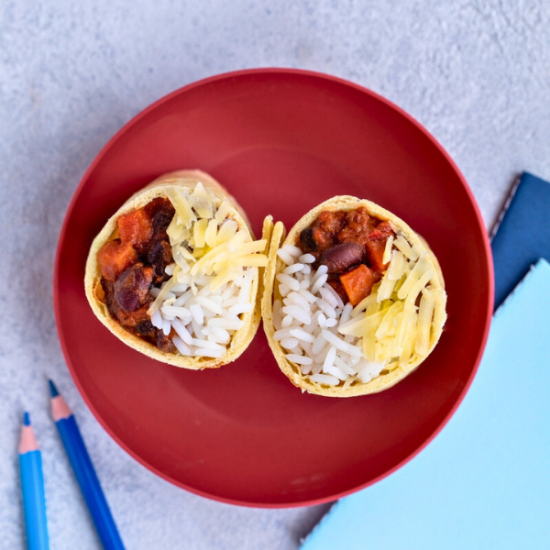 Picture of Cheesy Bean + Veg Burrito