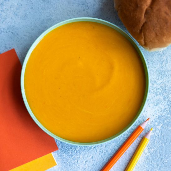 Picture of Hearty Vegetable Soup served with a Soft White Roll